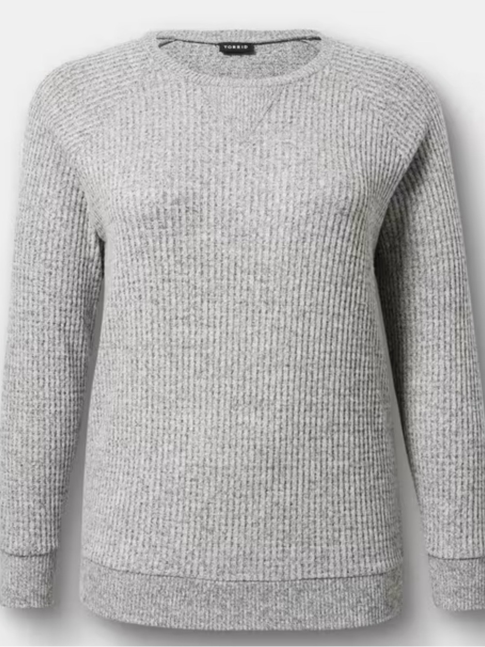 Torrid Brushed Waffle Raglan Sweatshirt Medium Heather Gray Size 00 (M/10)